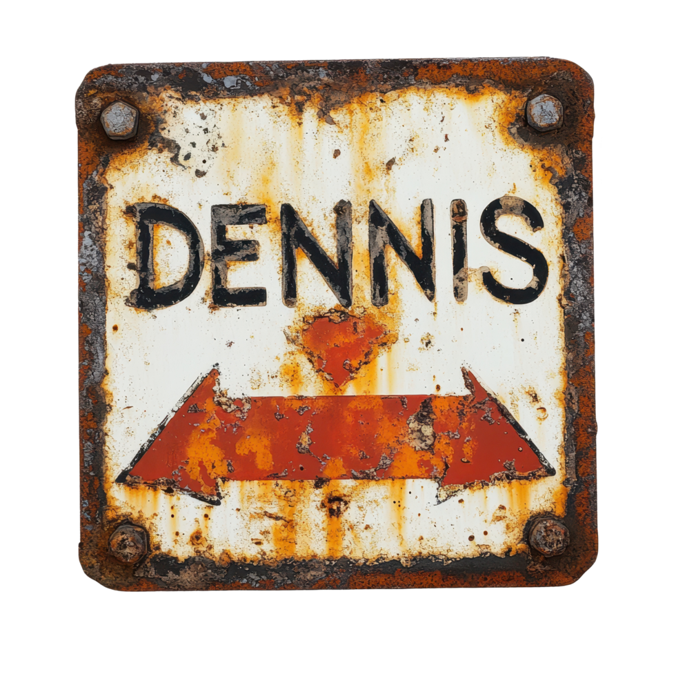 Sign displaying demons traction on a rusty surface in an industrial area, sign that says demons traction on a rusty surface, Transparent background png