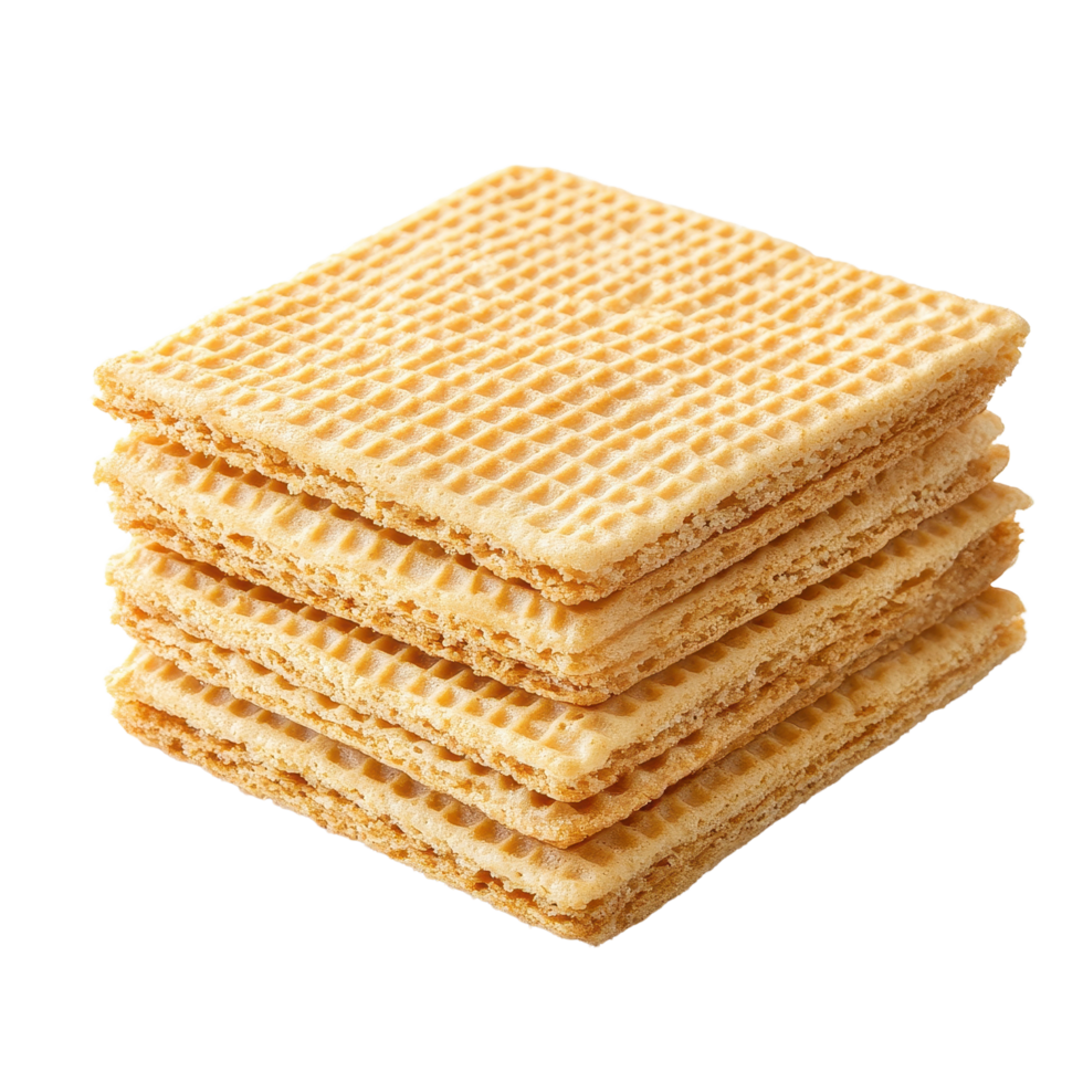 Delicious wafer dessert stacked elegantly on a Transparent background for a classic treat, wafer dessertisolated on background png