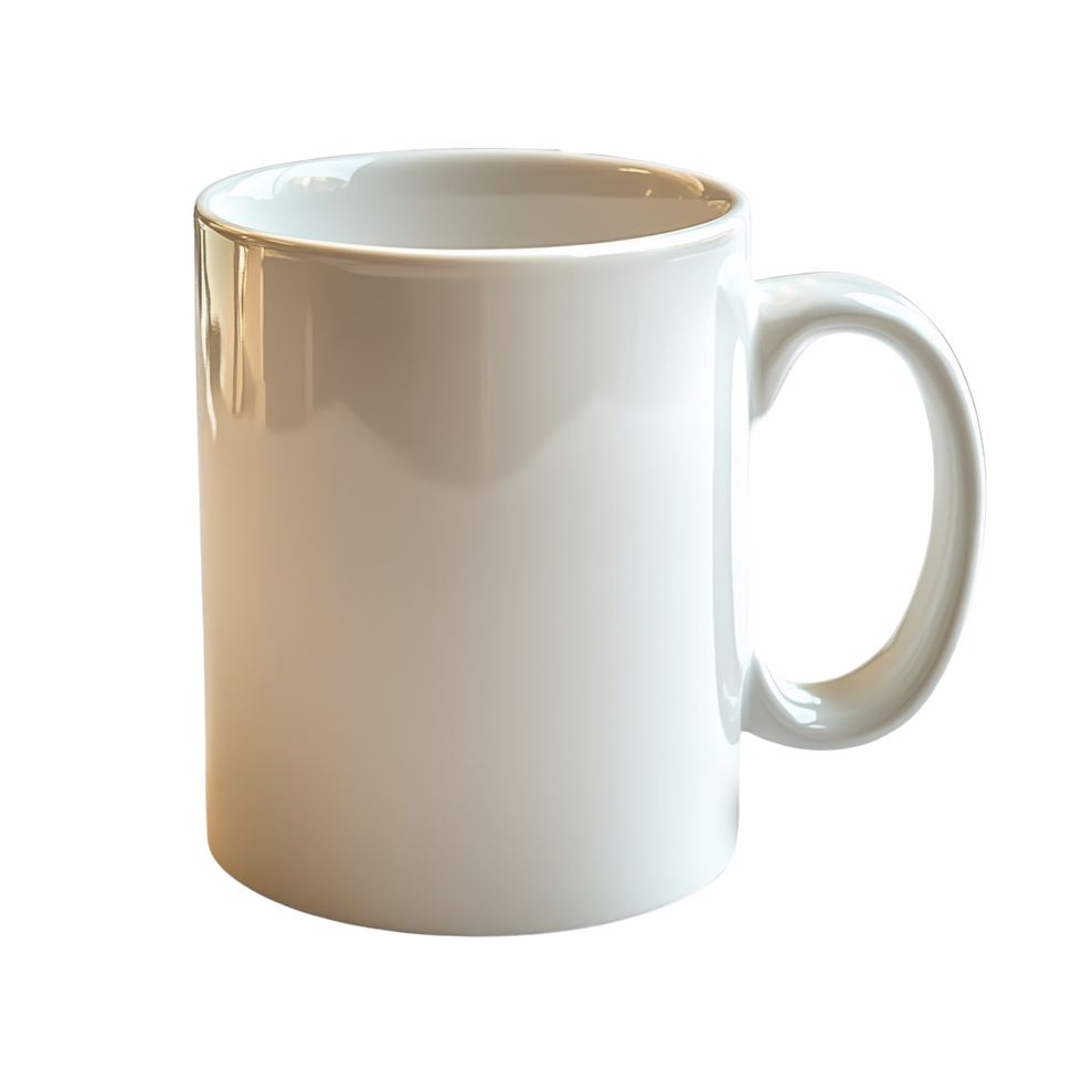 White ceramic mug isolated on Transparent background for versatile use in beverages and beverages presentations, white ceramic mug object on isolatedisolated on background png