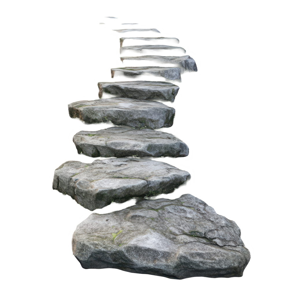 Stone path with steps leading up to a serene Transparent background, stone path with steps leading up to the top, background png