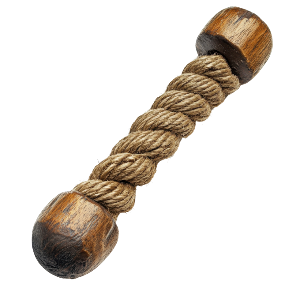 Rustic rope twist tool with wooden handles for various crafting and outdoor activities, Rustic Rope Twist with Handled Wooden Tool, Transparent background png