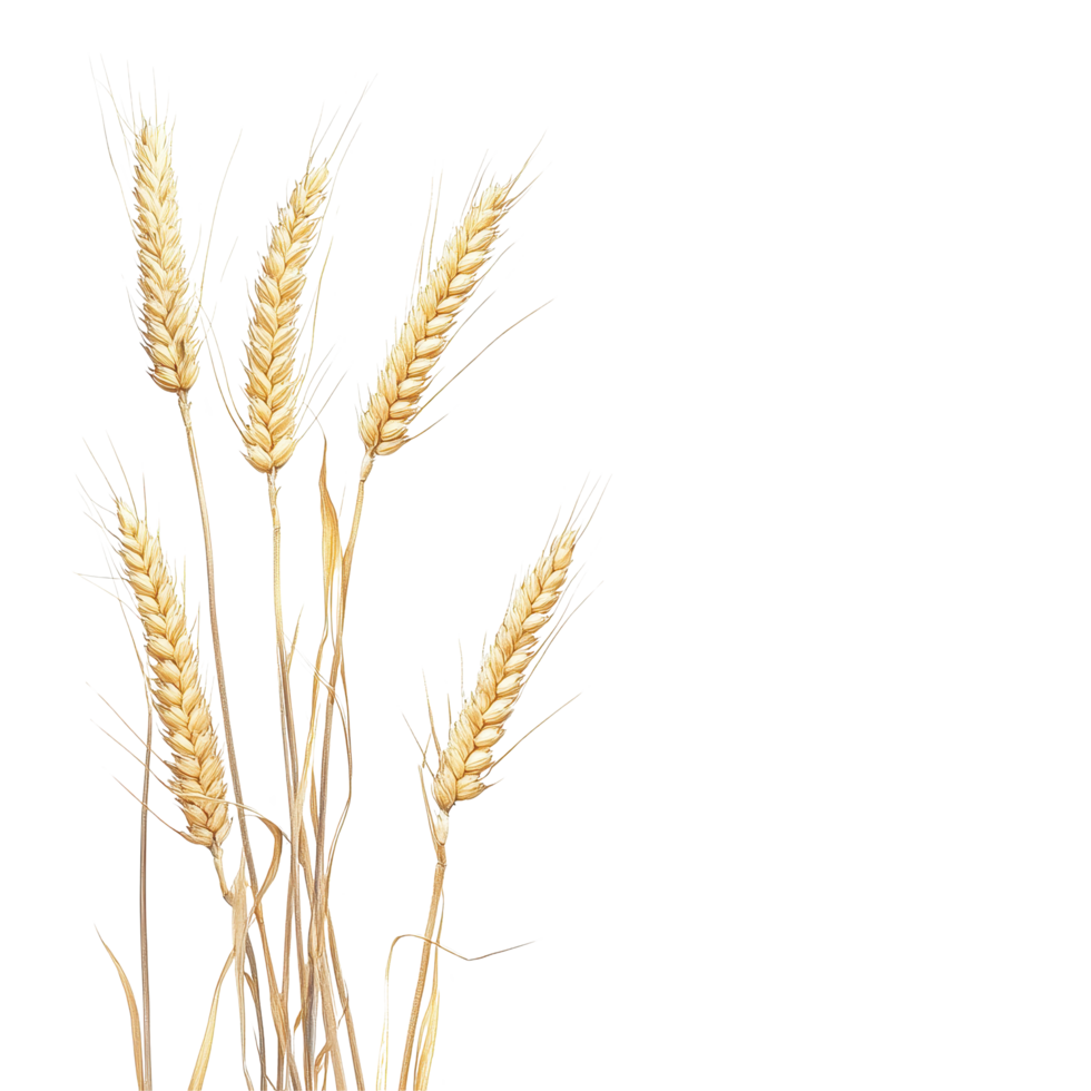 Wheat ears isolated on a Transparent background showcasing their natural beauty and texture, wheat ears isolated on png