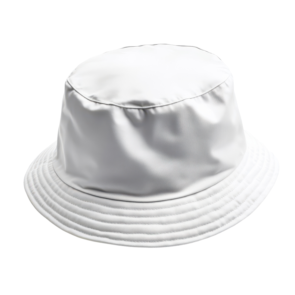 Bright white bucket hat on a plain Transparent background perfect for summer outings and casual wear, White bucket hat isolated on png