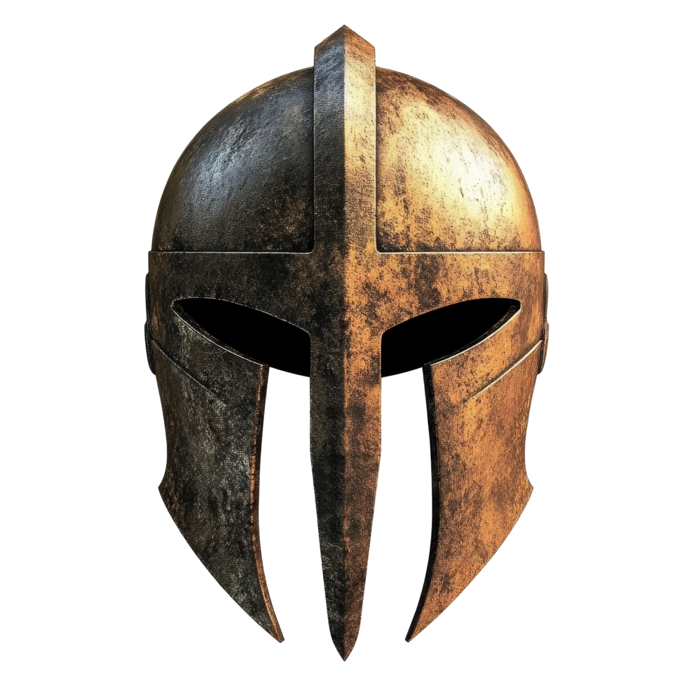 Spartan helmet symbol showcases ancient warrior strength and resilience on a Transparent background, Spartans helmet symbol isolated on White background png