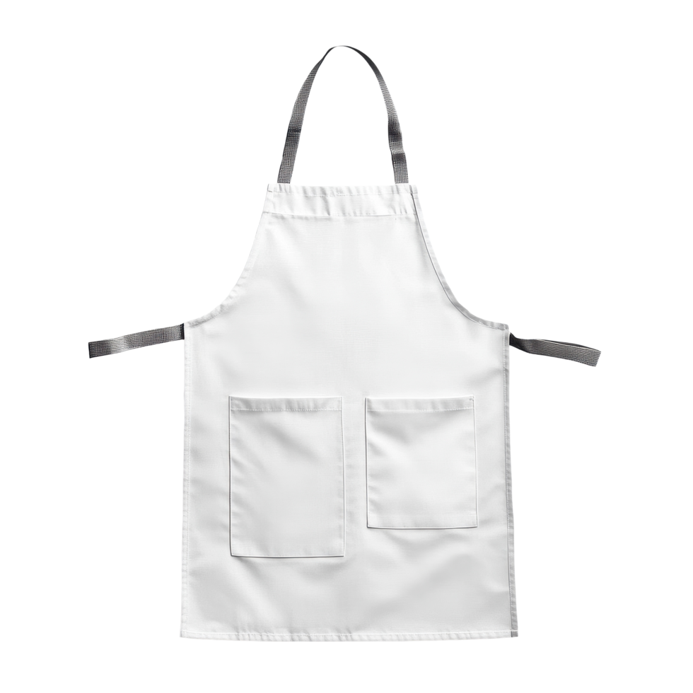 White blank kitchen apron isolated on a Transparent background perfect for culinary activities and personal customization, White blank kitchen apron isolated on png