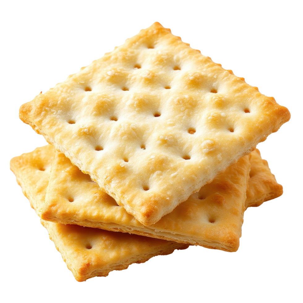 Saltine cracker isolated on a Transparent background showcasing its crispy texture and flavor, Saltine cracker isolated on png