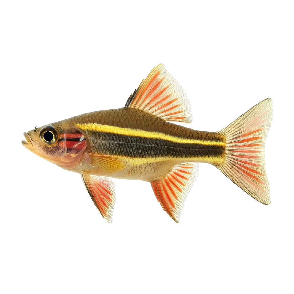 Rutilus heckelii fish exhibiting vibrant colors against a plain Transparent background, Rutilus live fishisolated on background png