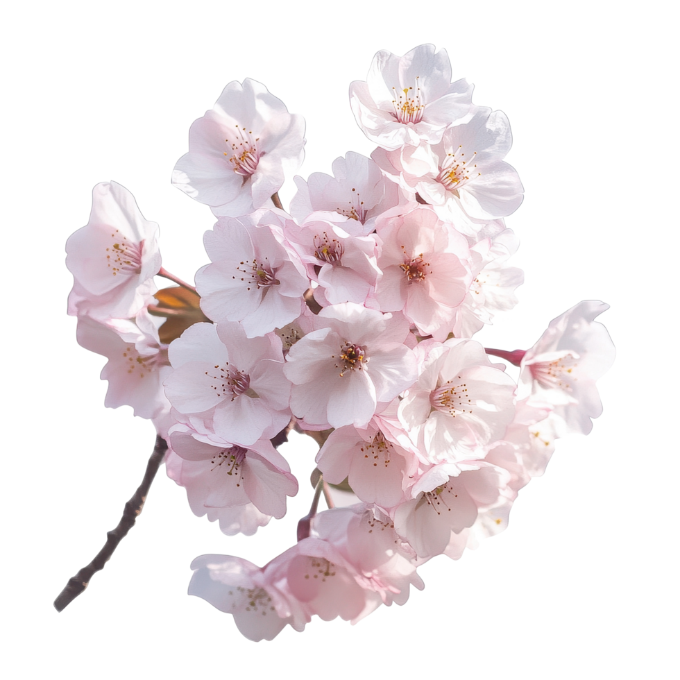 Sakura flowers bloom in springtime showcasing vibrant pink petals in a wild arrangement, Sakura flowers blooming in springtime a bunch wild Transparent background transparent, background png