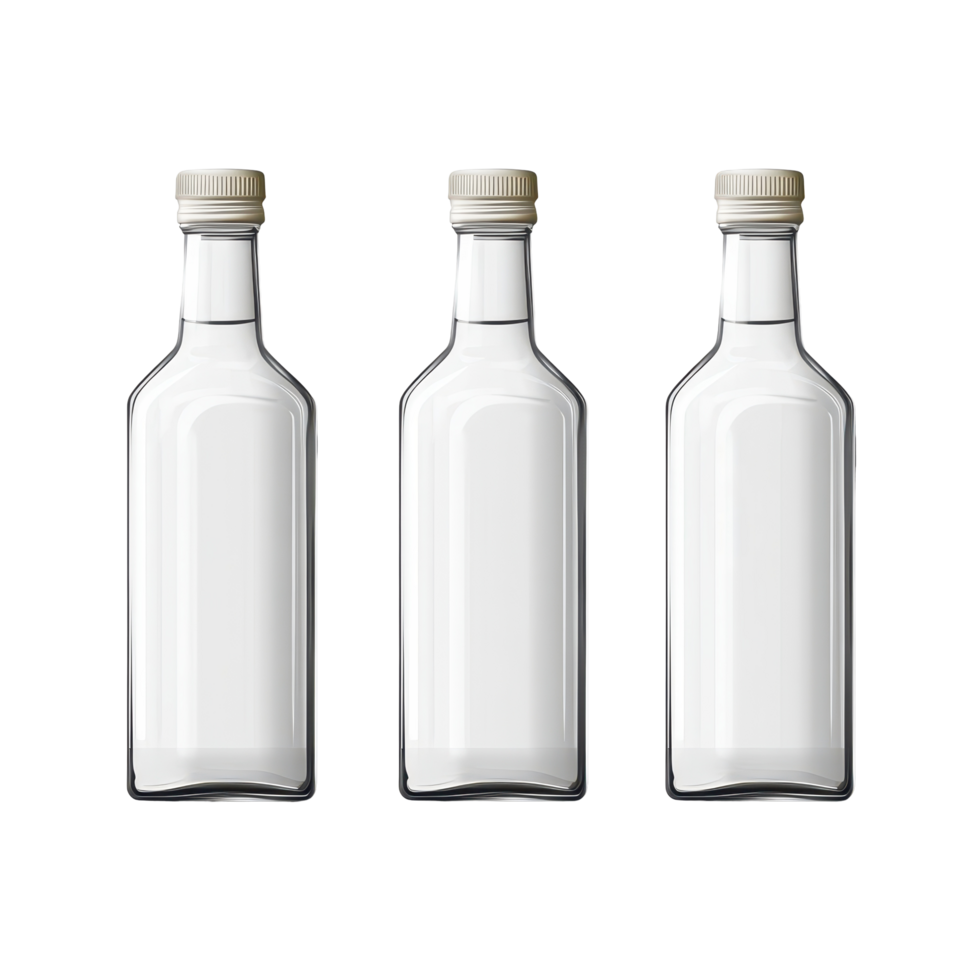 White bottles isolated on a transparent background with an empty label for custom branding and design, white bottles isolated on trnsparent png