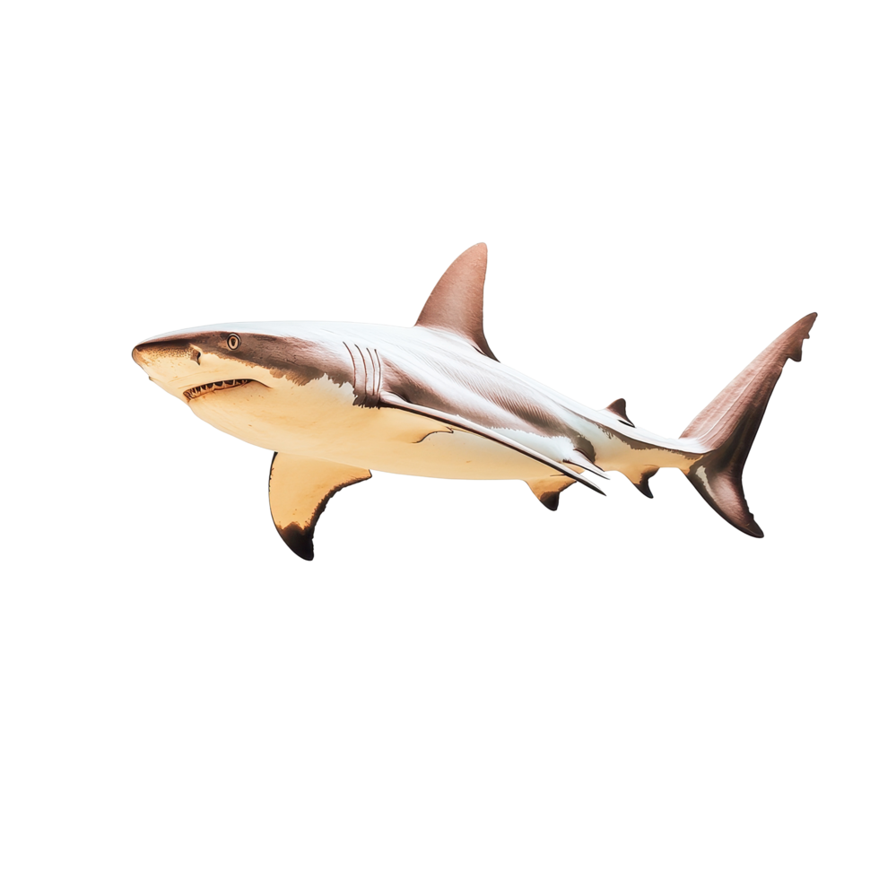 Shark object with realistic details on a Transparent background creating an isolated look, background shark object on isolatedisolated on background png