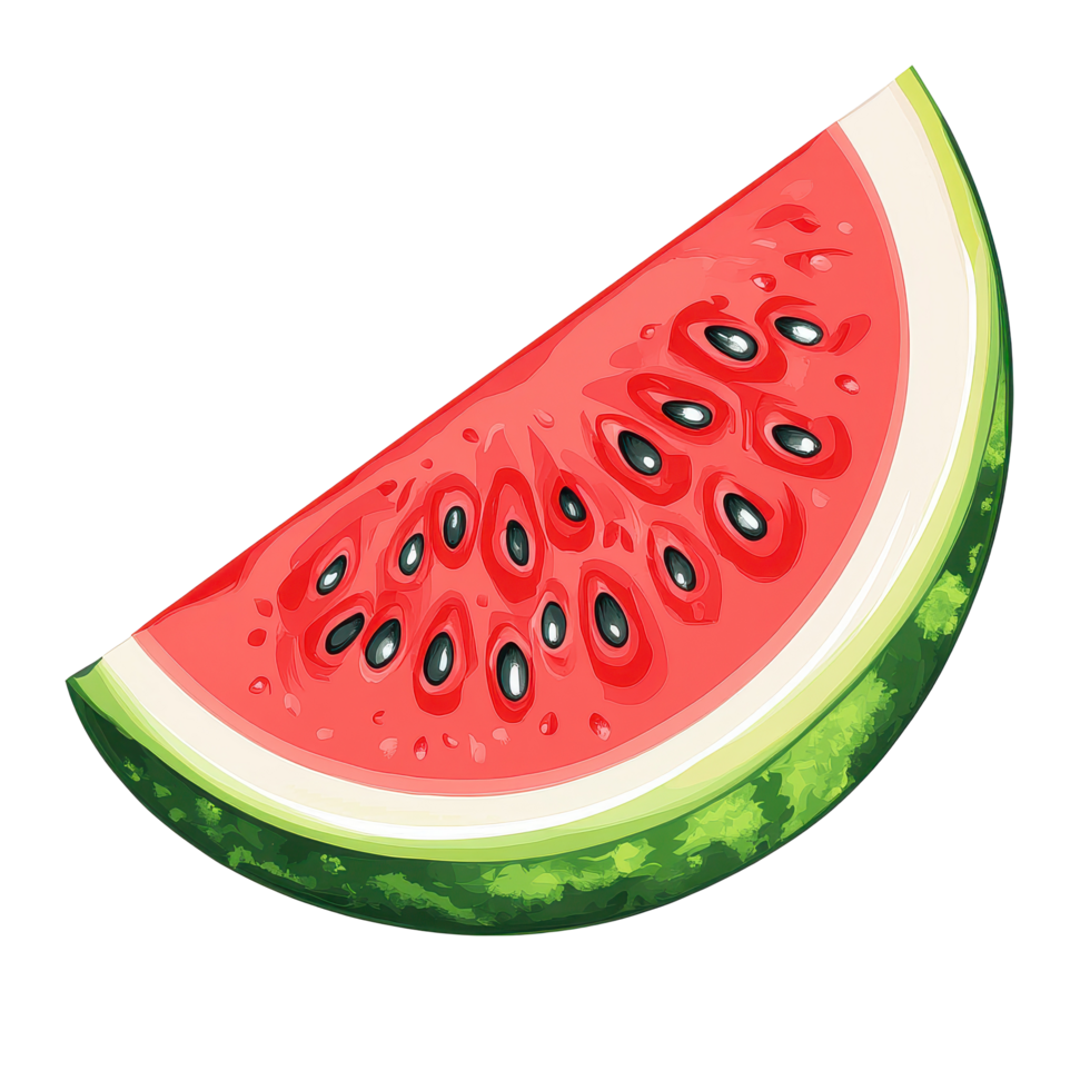 Sliced watermelon isolated on Transparent background showcasing vibrant colors and texture details, watermelon slice isolated on background png
