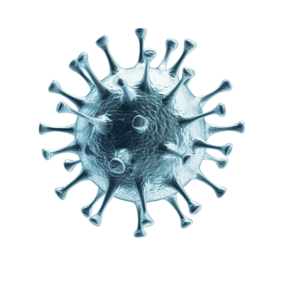 Unique virus icon isolated on Transparent background with detailed structure and texture visible, Virus icon isolated on png