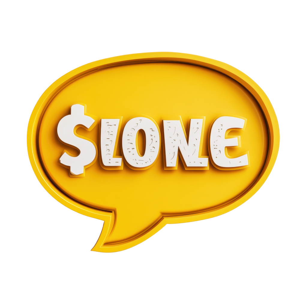 Money speech bubble design in modern style against a Transparent background for financial themes, speech bubble with the word money in it, background png