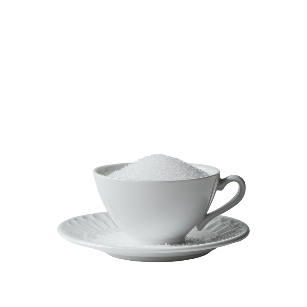 Spilling sugar or salt from a cup on a clean Transparent background creating a striking visual contrast, Salt Or Sugar Spilling Out The Cup, background png