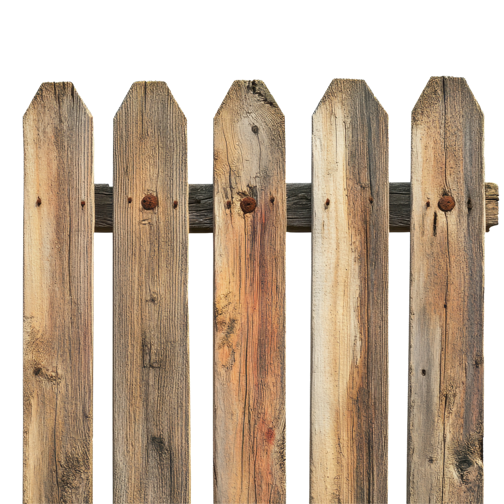 Rustic wooden fence design suitable for countryside landscapes and gardens, Rustic Wooden Fence Isolated on Transparent background, background png
