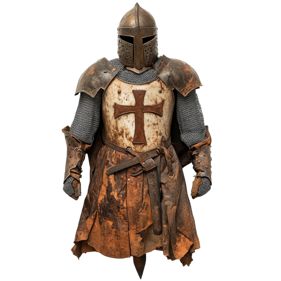 Rusty Armor Knights Templar Cross Equestrian Order Inspires Historical Reverence, Rusty Armor Knights Templar Cross Equestrian Order th Century Military Heritage Medieval Costume, Transparent png
