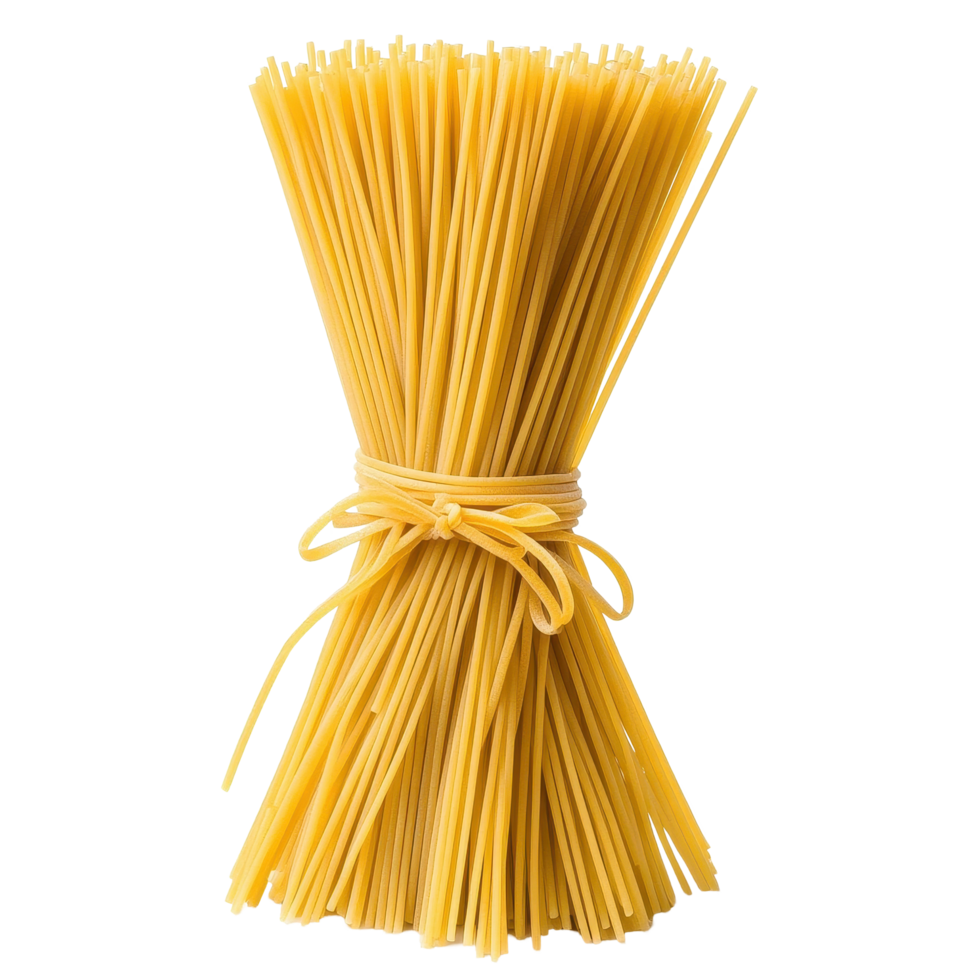 Spaghetti pasta bundle isolated on Transparent background ready for cooking and culinary creations, Spaghetti pasta isolated onisolated on background png