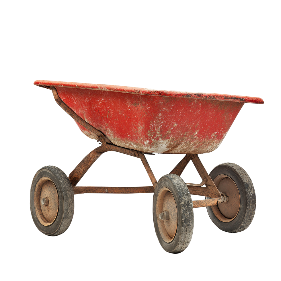 Wheelbarrow on Transparent background ideal for construction or gardening projects, Wheelbarrow, background png