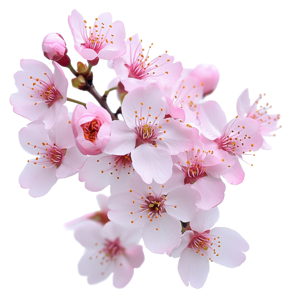 Sakura flowers bloom wildly in springtime creating a beautiful display of nature's elegance, Sakura flowers blooming in springtime a bunch wild Transparent background transparent, background png