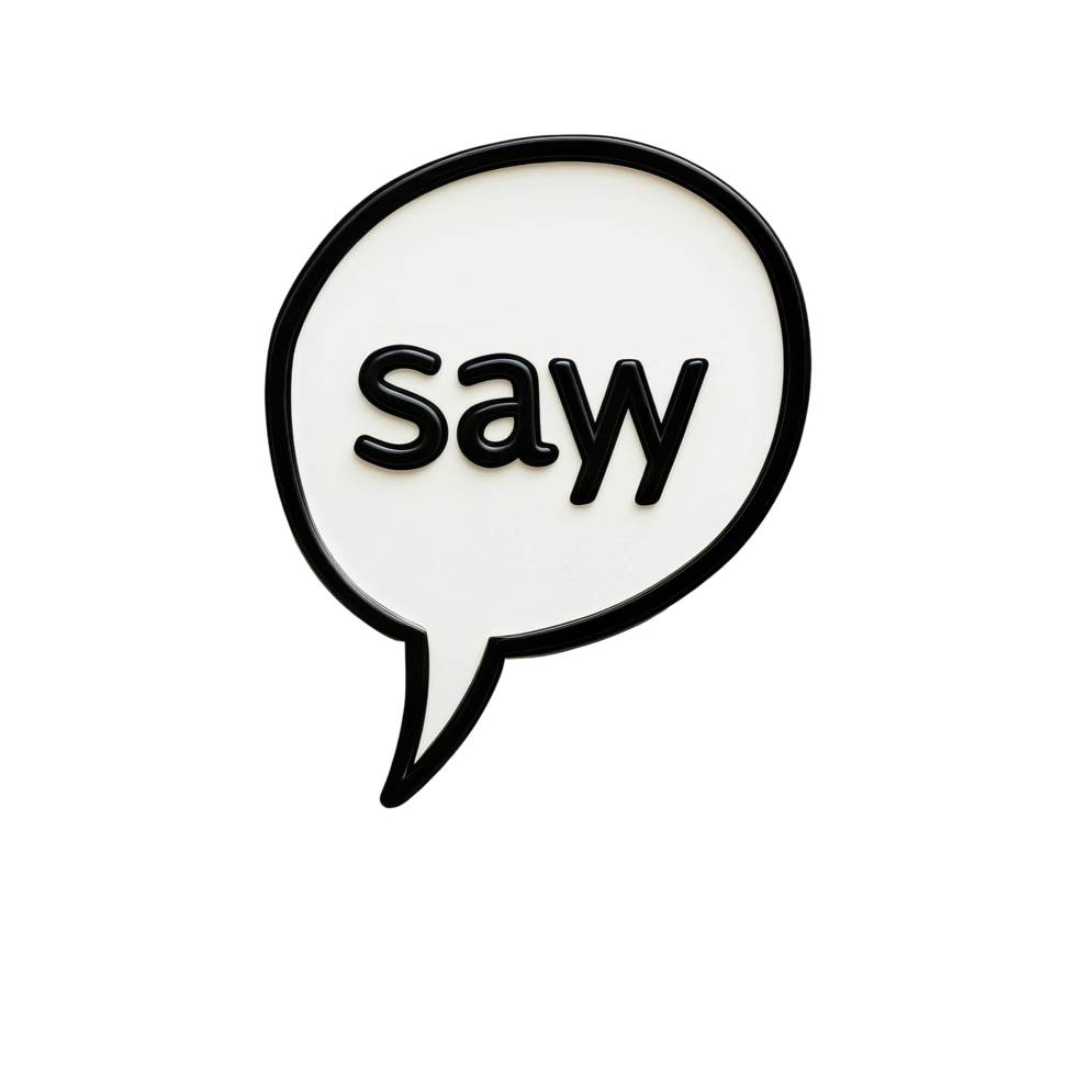 Speech bubble sign with the word say displayed against a Transparent background for communication purposes, background a say sign with a speech bubble, background png