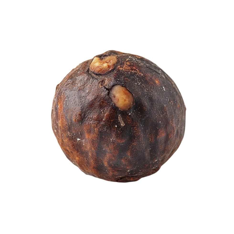 Soap nut isolated on a Transparent background showcasing its unique texture and natural appearance, Soap nut isolated on background png