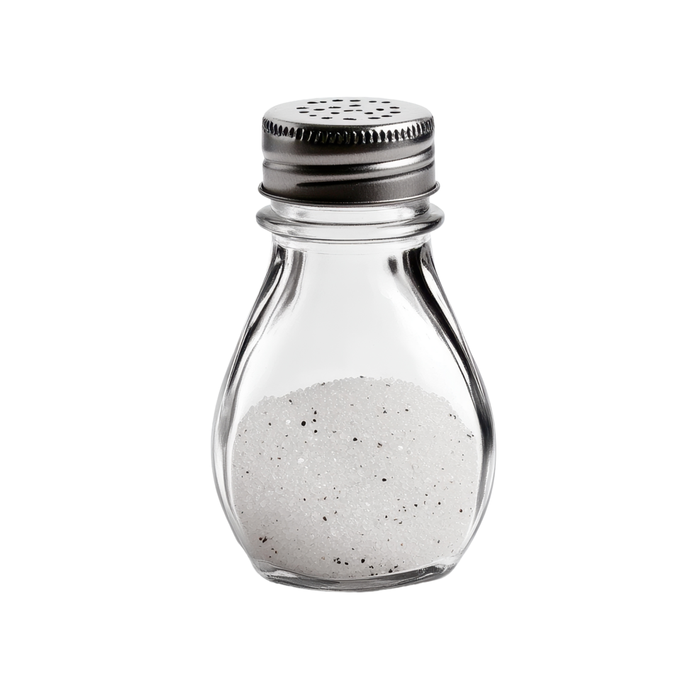 Salt shaker isolated on clean Transparent background ideal for kitchen or dining table use, Salt shaker isolated on background with png