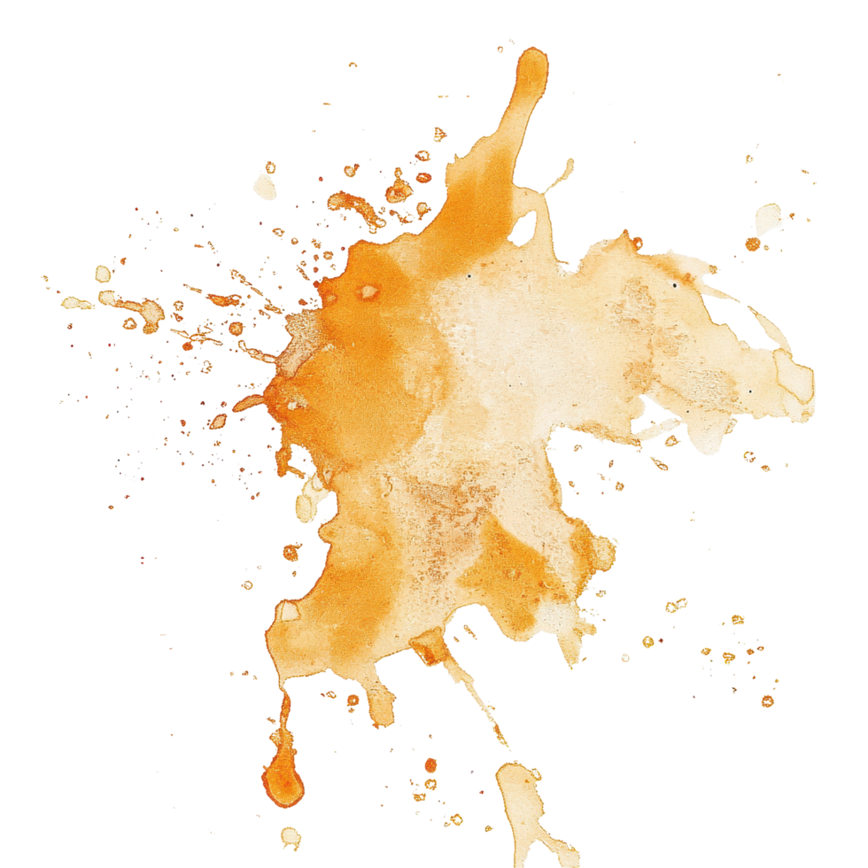 Colorful stain on Transparent background creating an artistic abstract effect with splashes and textures, stain on png