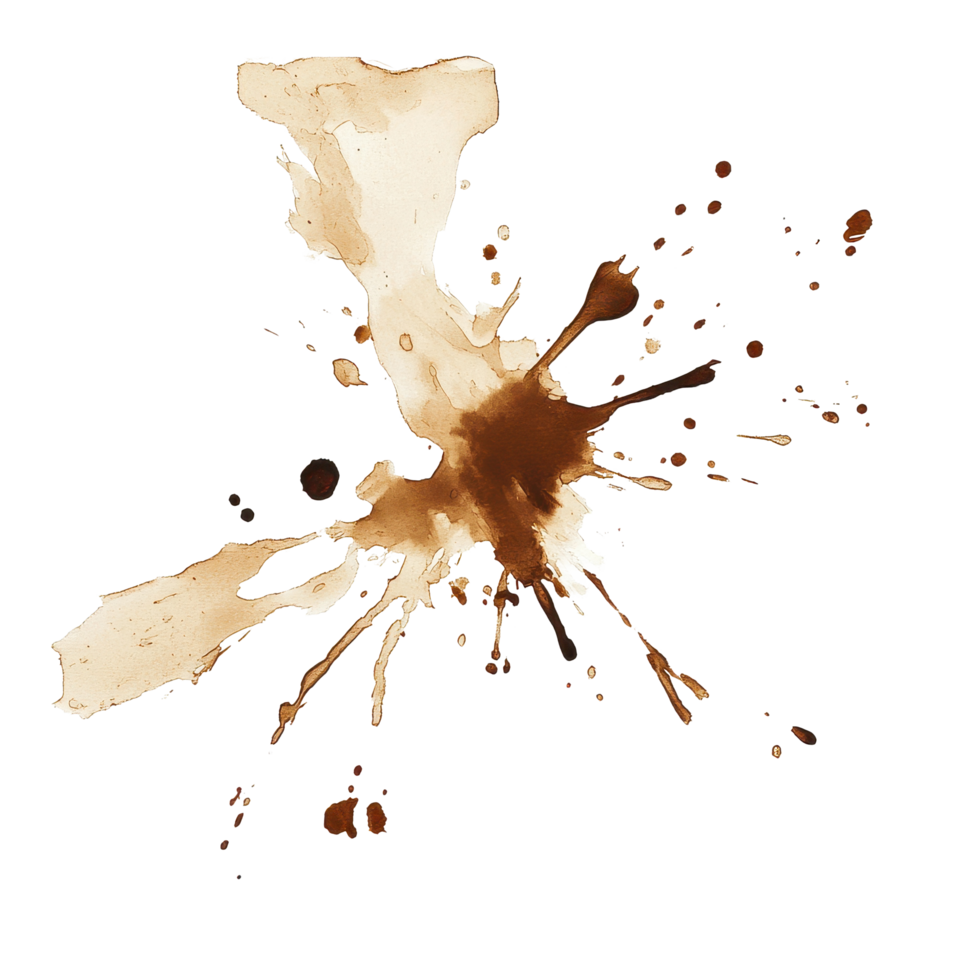 Stain creates an artistic splash against a plain Transparent background, showcasing color and texture, stain on png