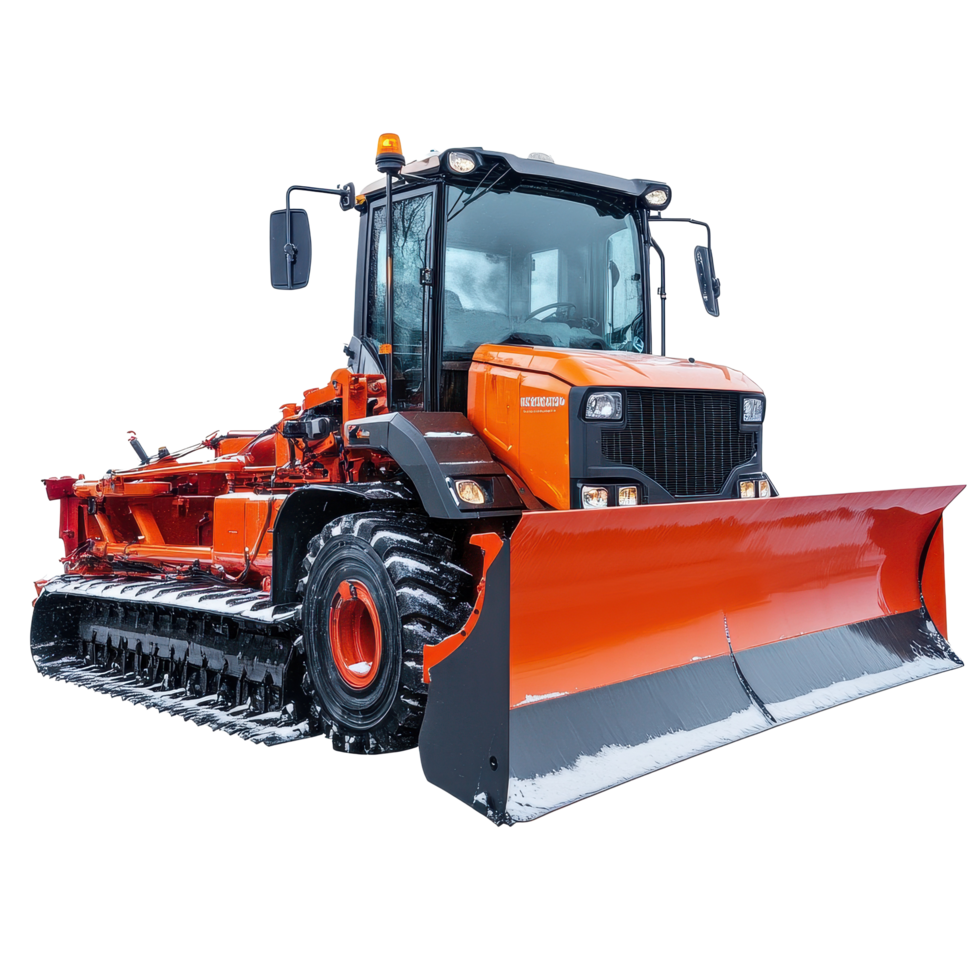 Powerful snowplow ready for winter snow removal on a bright Transparent background, Snowplow on png