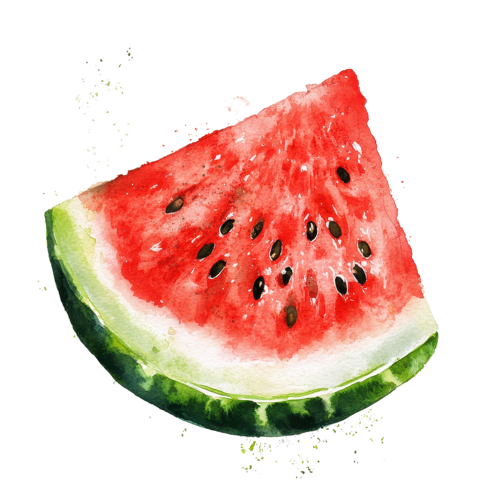 Fresh watermelon slice on a bright Transparent background highlights juicy, vibrant colors and natural textures, Watermelon slice on background png