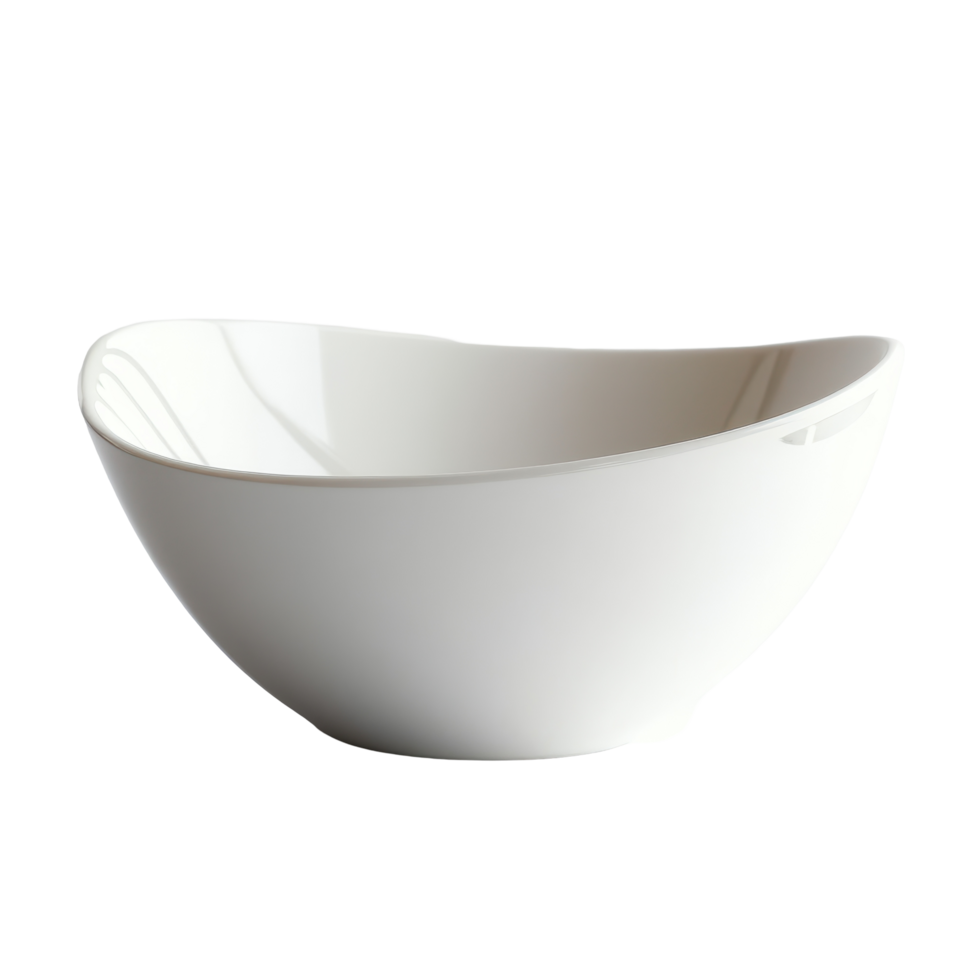 Elegant white bowl isolated on a clean Transparent background suitable for various culinary presentations, white bowlisolated on background png