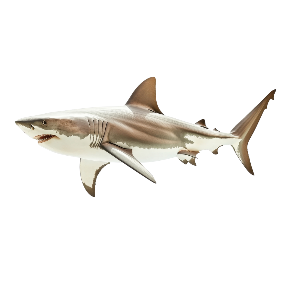 Realistic shark object on a Transparent background design and isolated display, background shark object on isolatedisolated on background png