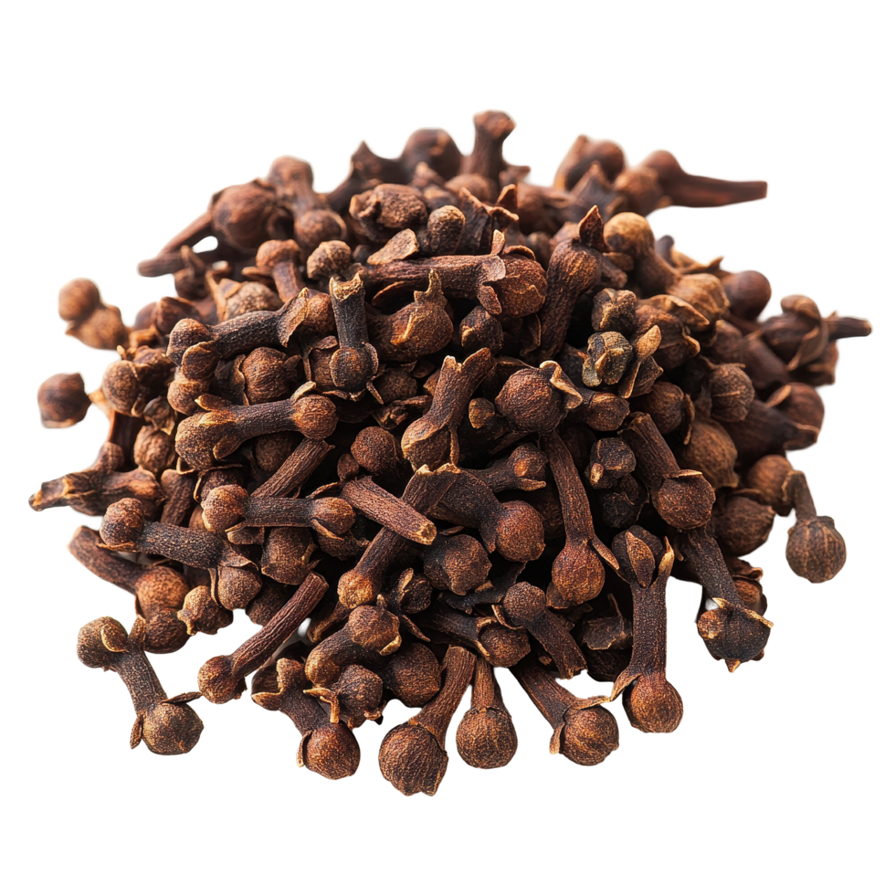 Isolated spice cloves showcasing rich brown color and distinct aroma for culinary and medicinal uses, Spice clovesisolated on Transparent background png