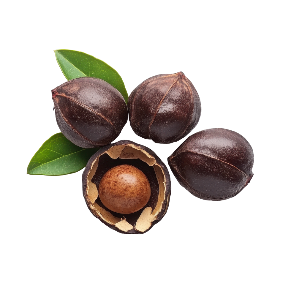 Sacha Inchi nuts displayed on a Transparent background showcasing their unique shape and texture, Sacha Inchi on background png