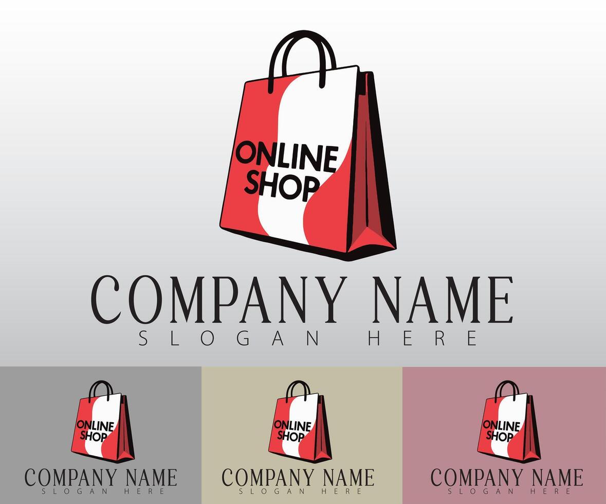 A minimalist shopping bag silhouette logo. vector