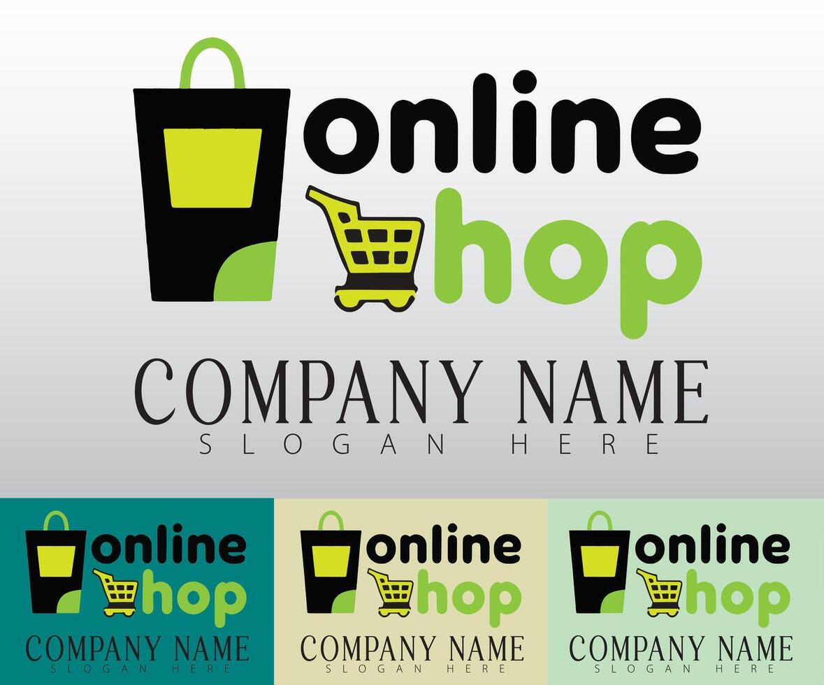 A trendy and artistic shopping bag logo. vector