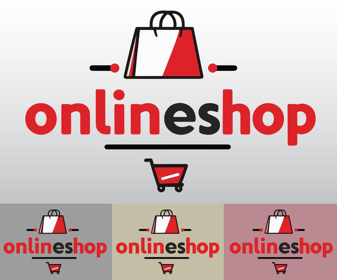 A visually creative illustration of a shopping bag logo. vector