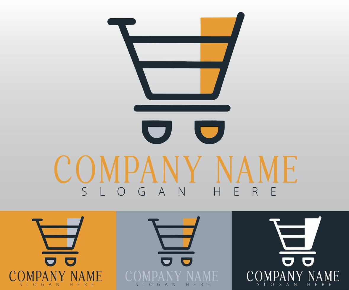 A neat and artistic shopping trolley logo. vector