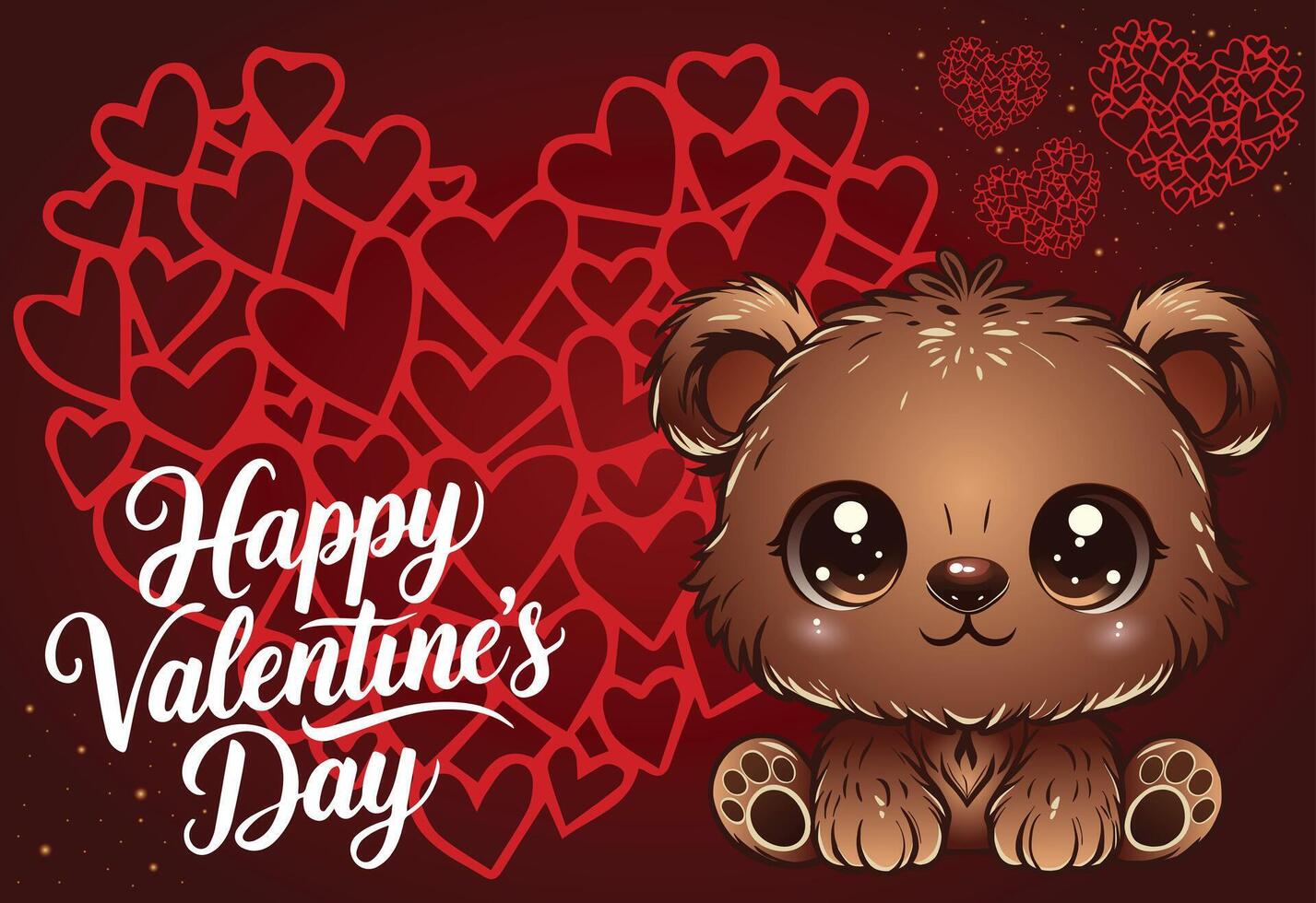 A lovable teddy bear with a Valentines Day message. vector