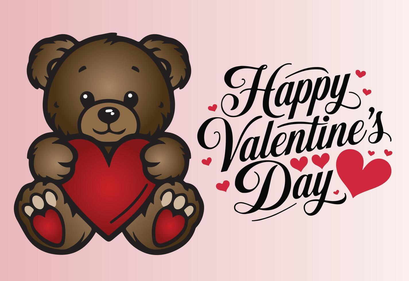 A lovable teddy bear displaying a heart that spreads Valentines cheer. vector