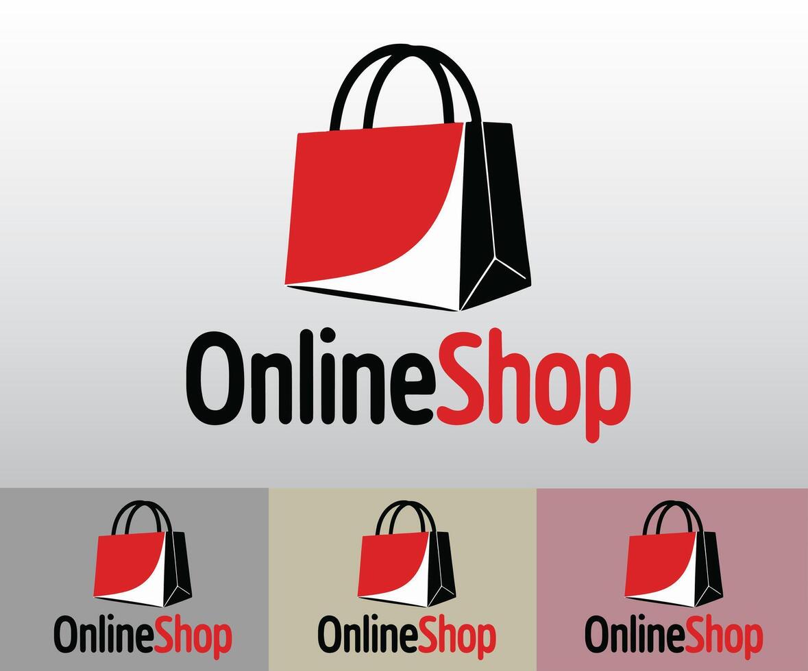 A professional yet minimal shopping bag logo. vector