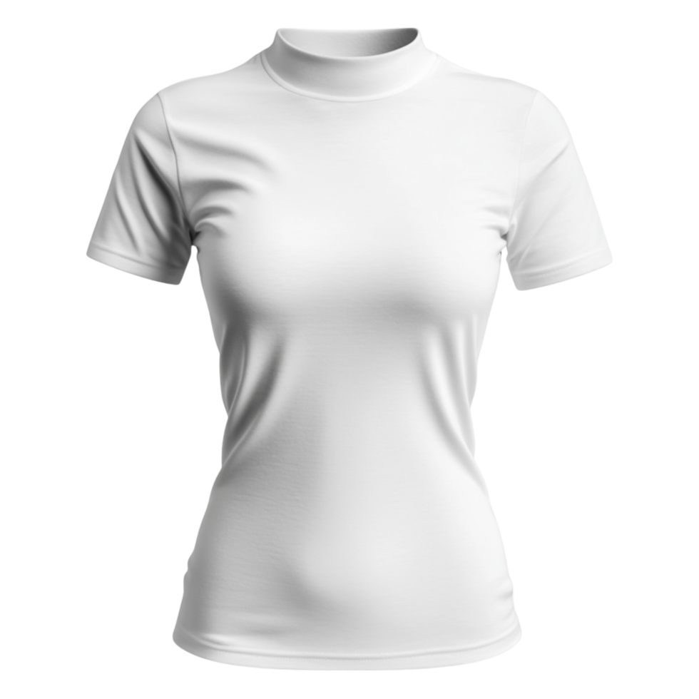 Plain White Short Sleeve T-Shirt on Transparent Background png