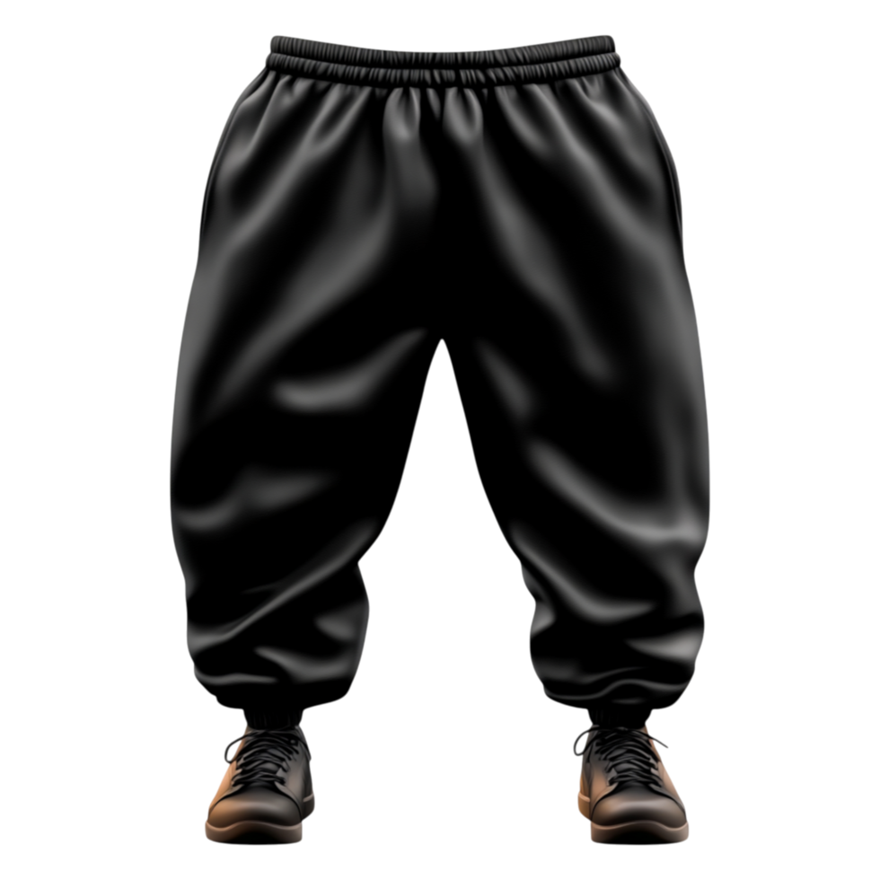 Black Athletic Pants and Sneakers for Sports and Fitness Activities png