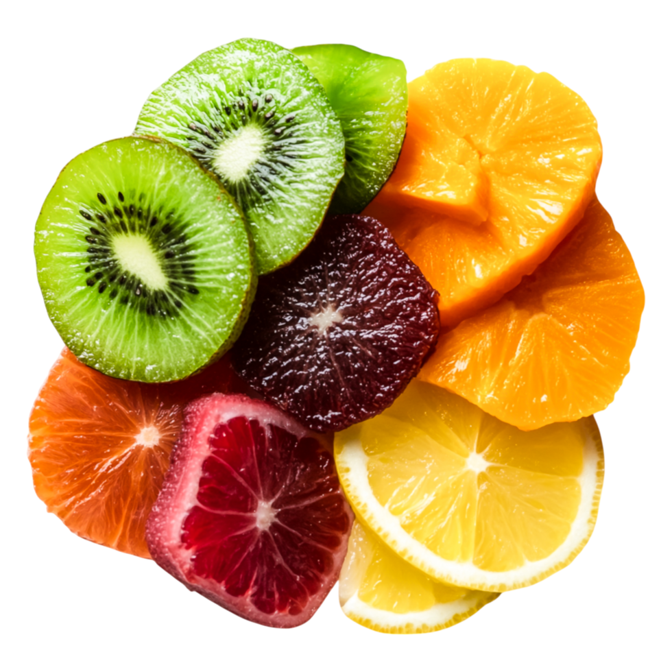Vibrant Assortment of Fresh Fruit Slices png