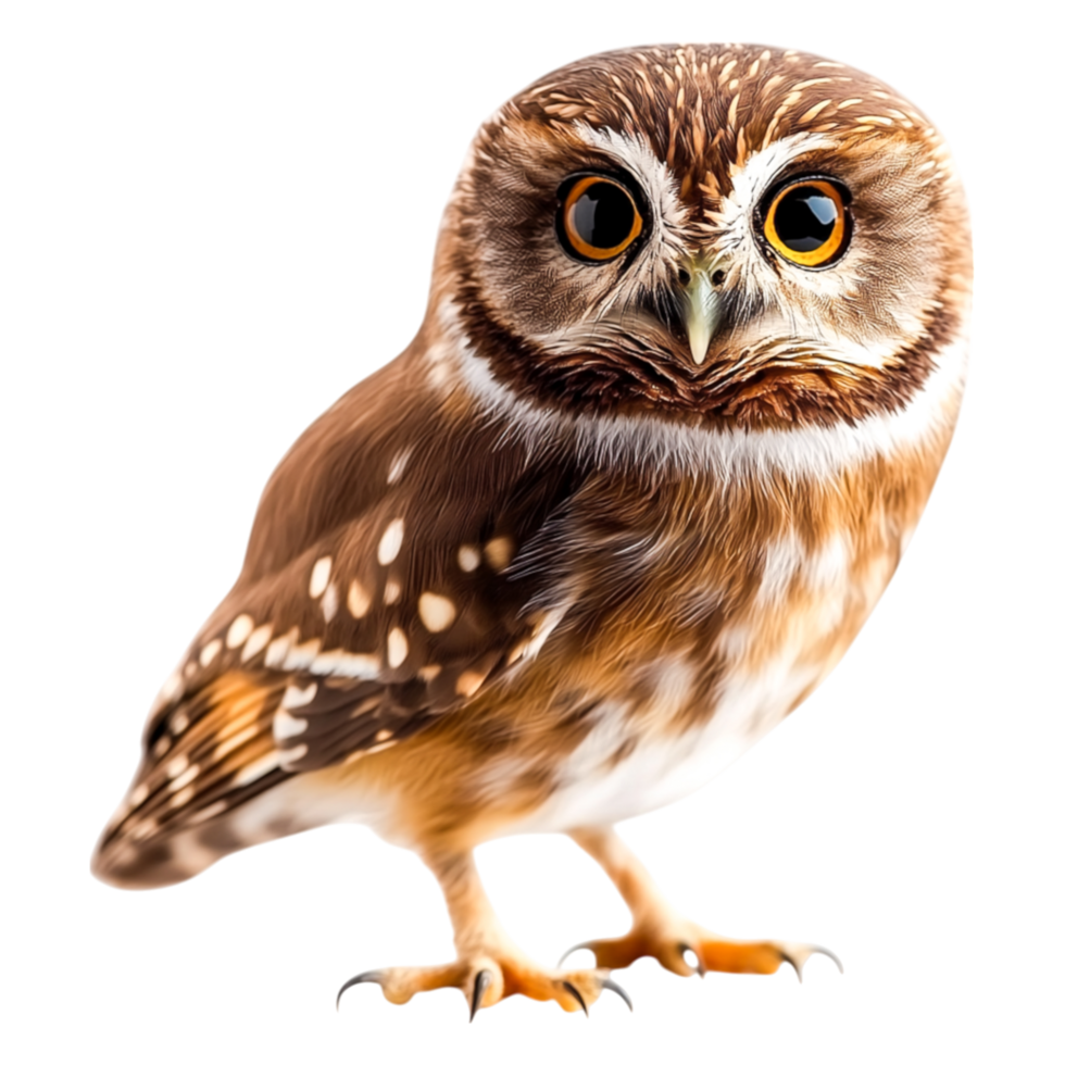 Beautiful Owl with Striking Eyes Perched on a Branch png