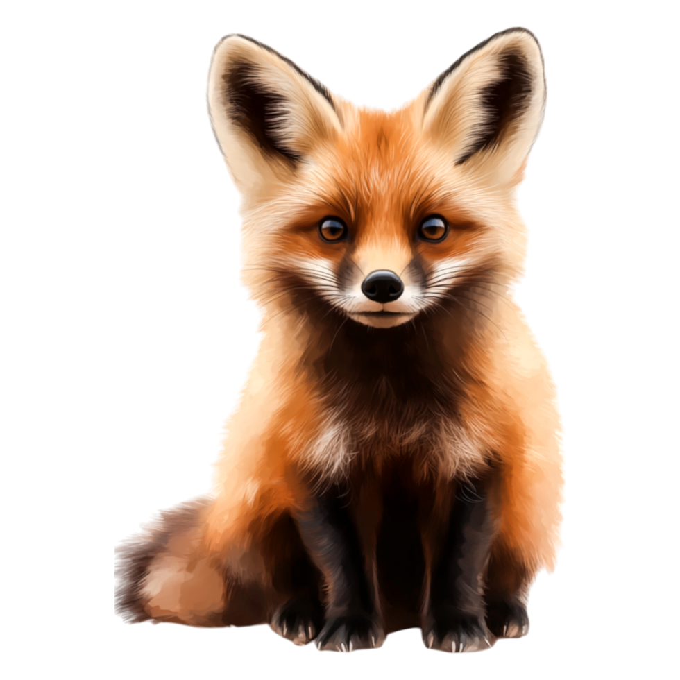 Cute and Playful Red Fox with Bright Eyes and Fluffy Fur png