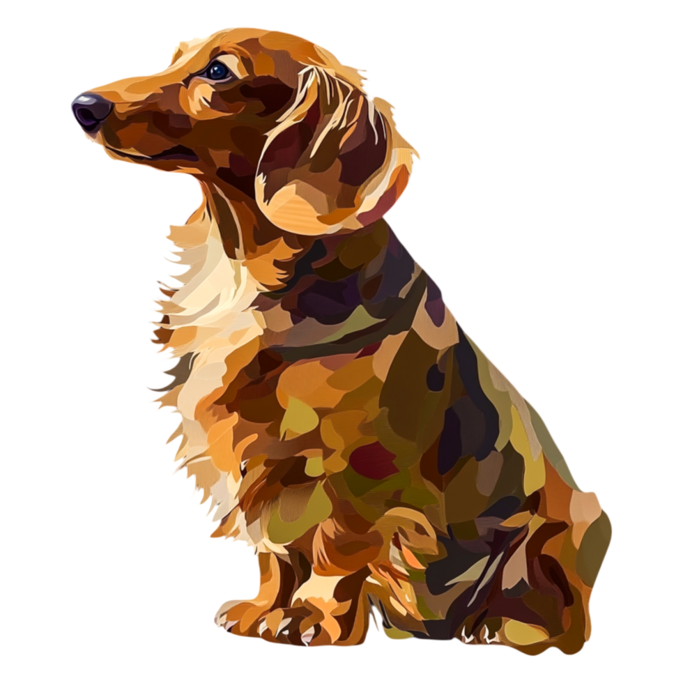 Colorful Artistic Representation of a Dachshund Dog in Profile View png