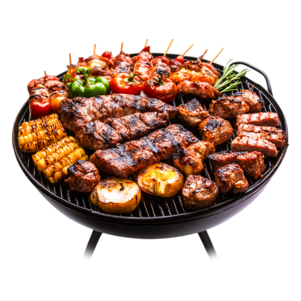 Delicious Summer BBQ Spread with Grilled Meats and Vegetables png