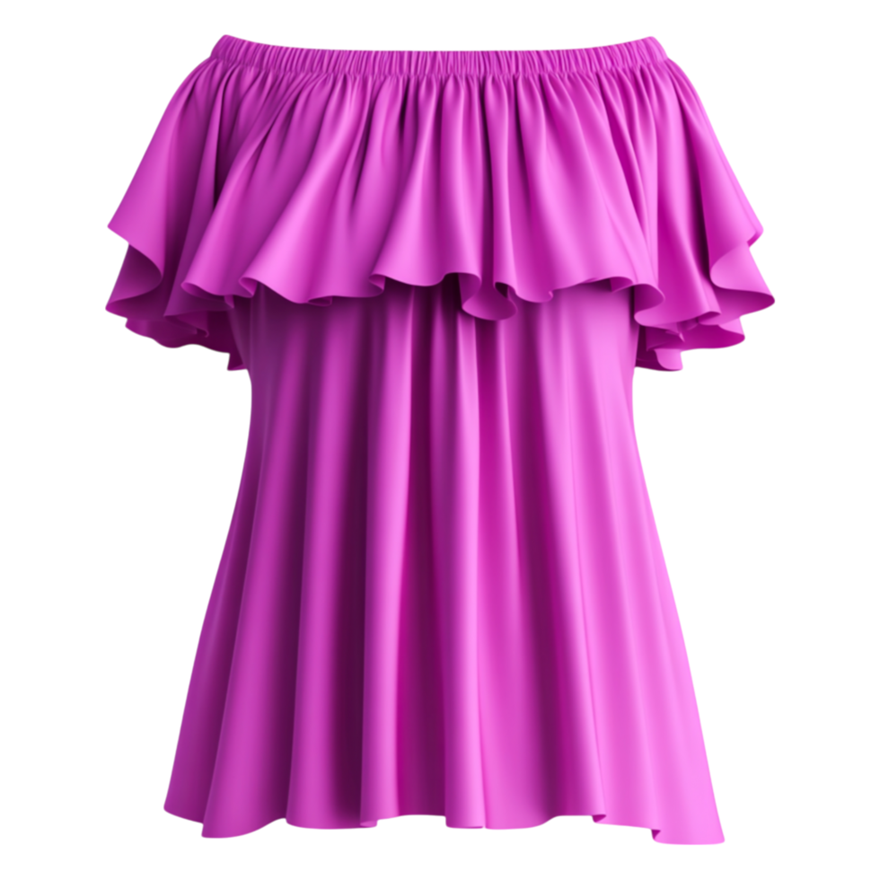 Elegant Purple Off-Shoulder Top with Ruffle Detail for Fashion png