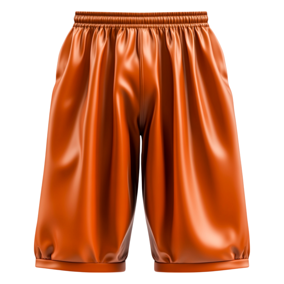 Stylish flat design of shiny orange sport shorts for summer wear png